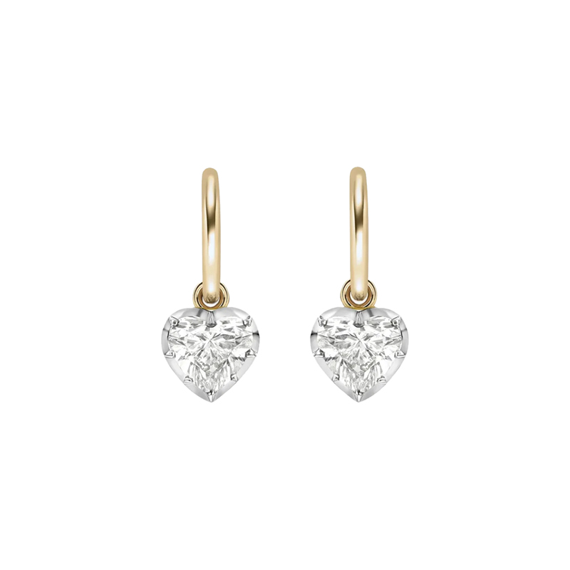Jessica McCormack Heart-Shaped Diamond & White Gold Gypset Hoops